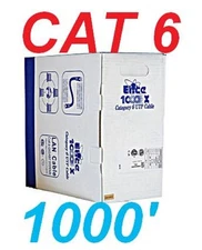 1000' FT CAT6 E ETHERNET LAN CABLE 1 Gbps CAT-6 WIRE 1000 UTP NETWORK RJ45 RJ-45