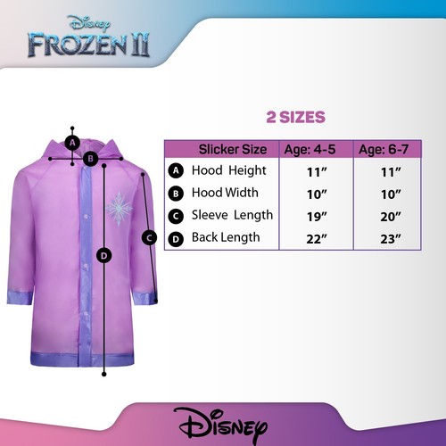 Disney Frozen Elsa & Anna Umbrella & Matching Raincoat Poncho for Girls Ages 4-7 - Picture 5 of 5