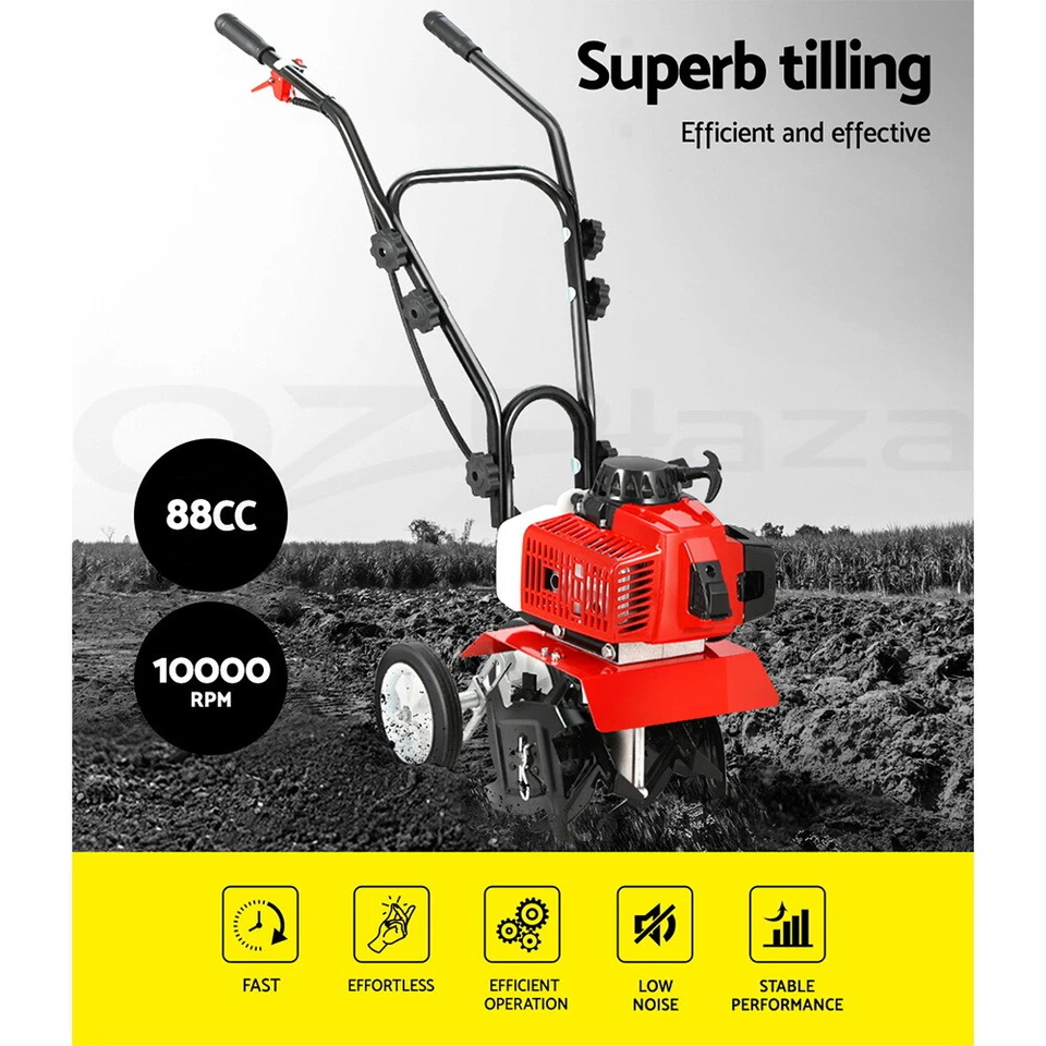 Giantz 88CC Tiller Rototiller Cultivator 4 Blades Garden Soil Power Rotary - image 2 of 4