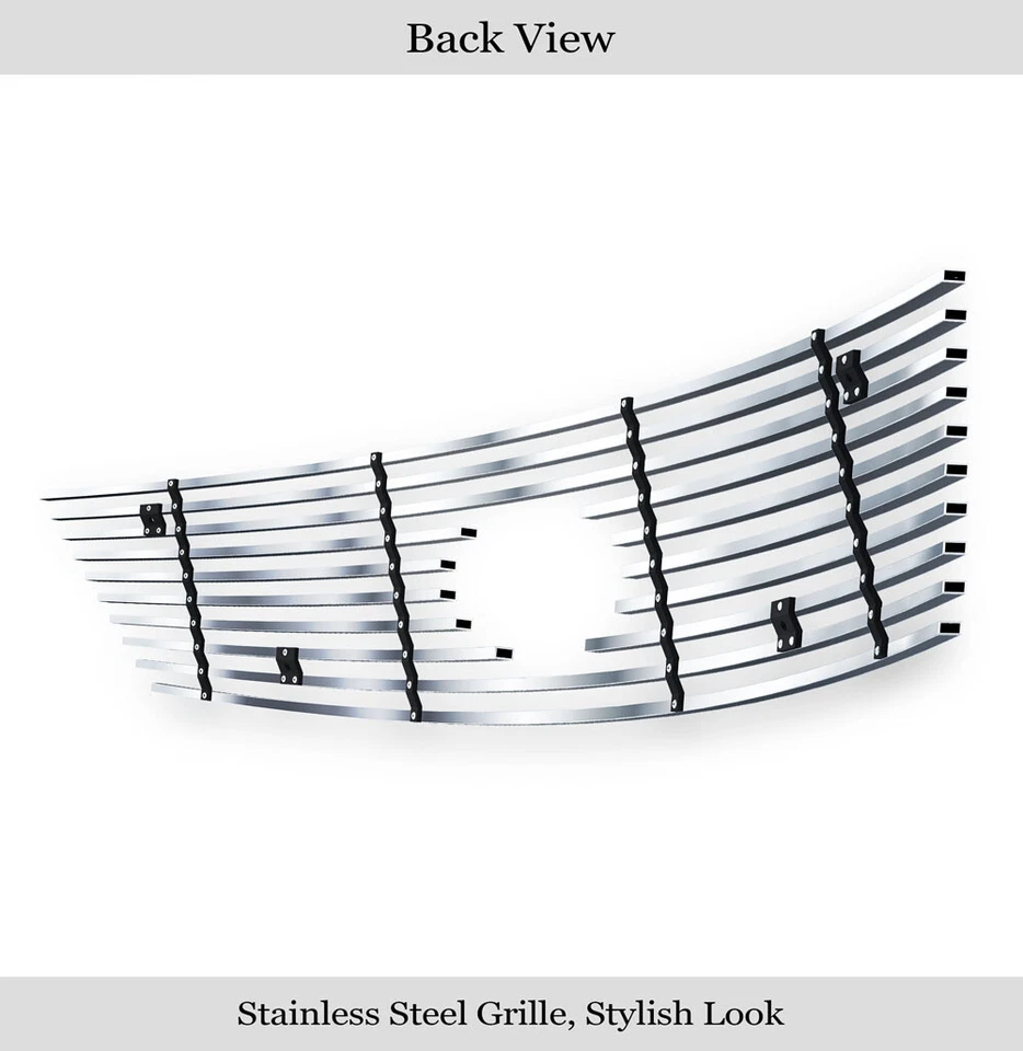 Fits 2005-2007 Ford Five Hundred Logo Show Upper Stainless Silver Billet Grille - Image 3 of 4