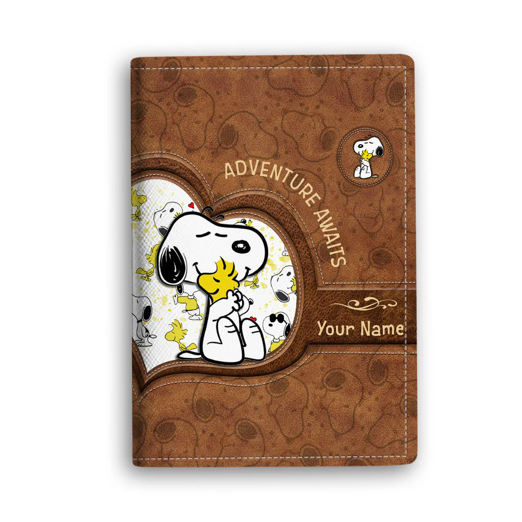 Snoopy Woodstock Beige Peanuts Passport Travel Case Holder-image