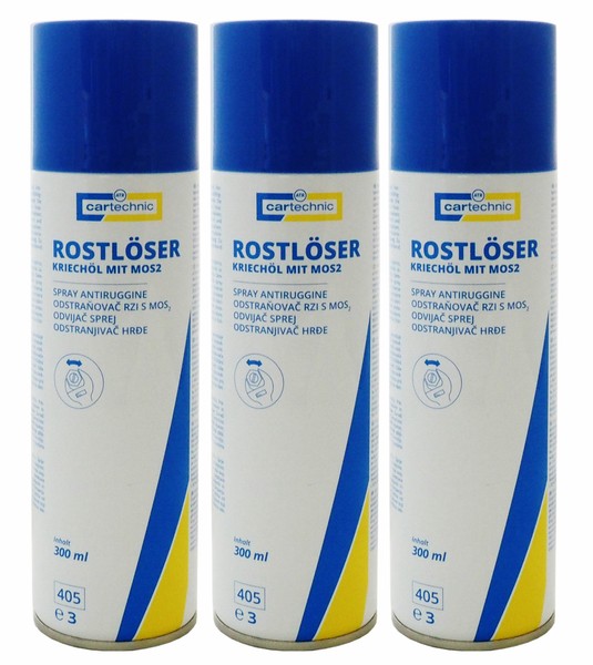 12X cartechnic RostlöSer Spray 300Ml, KriechöL Mit MOS2, Korrosionsschutz-image