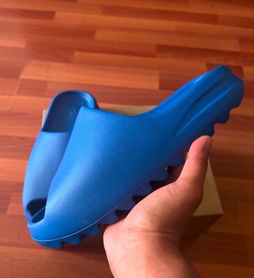 Adidas Yzy Yeezy Slide Mens Size 8 Azure Blue ID4133 | eBay
