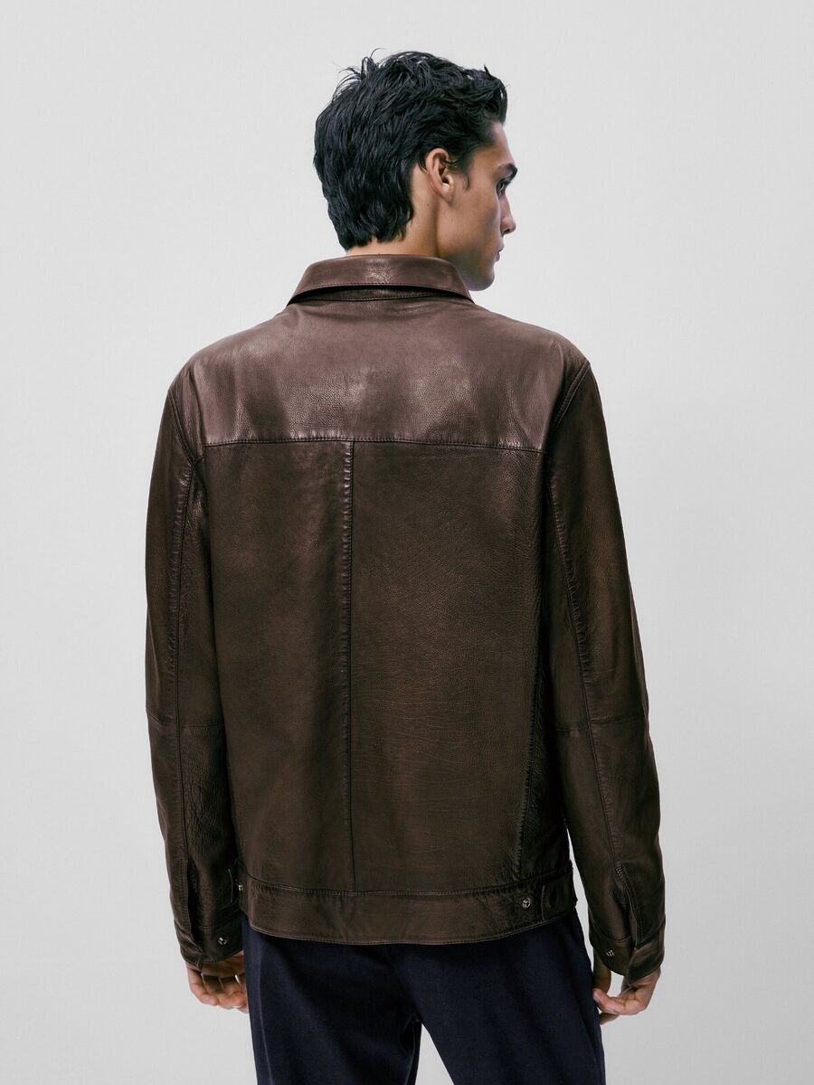 New Massimo Dutti Tumbled Leather Jacket 3302/222 Brown M New Massimo Dutti Tumbled Leather Jacket 3302/222 Brown M