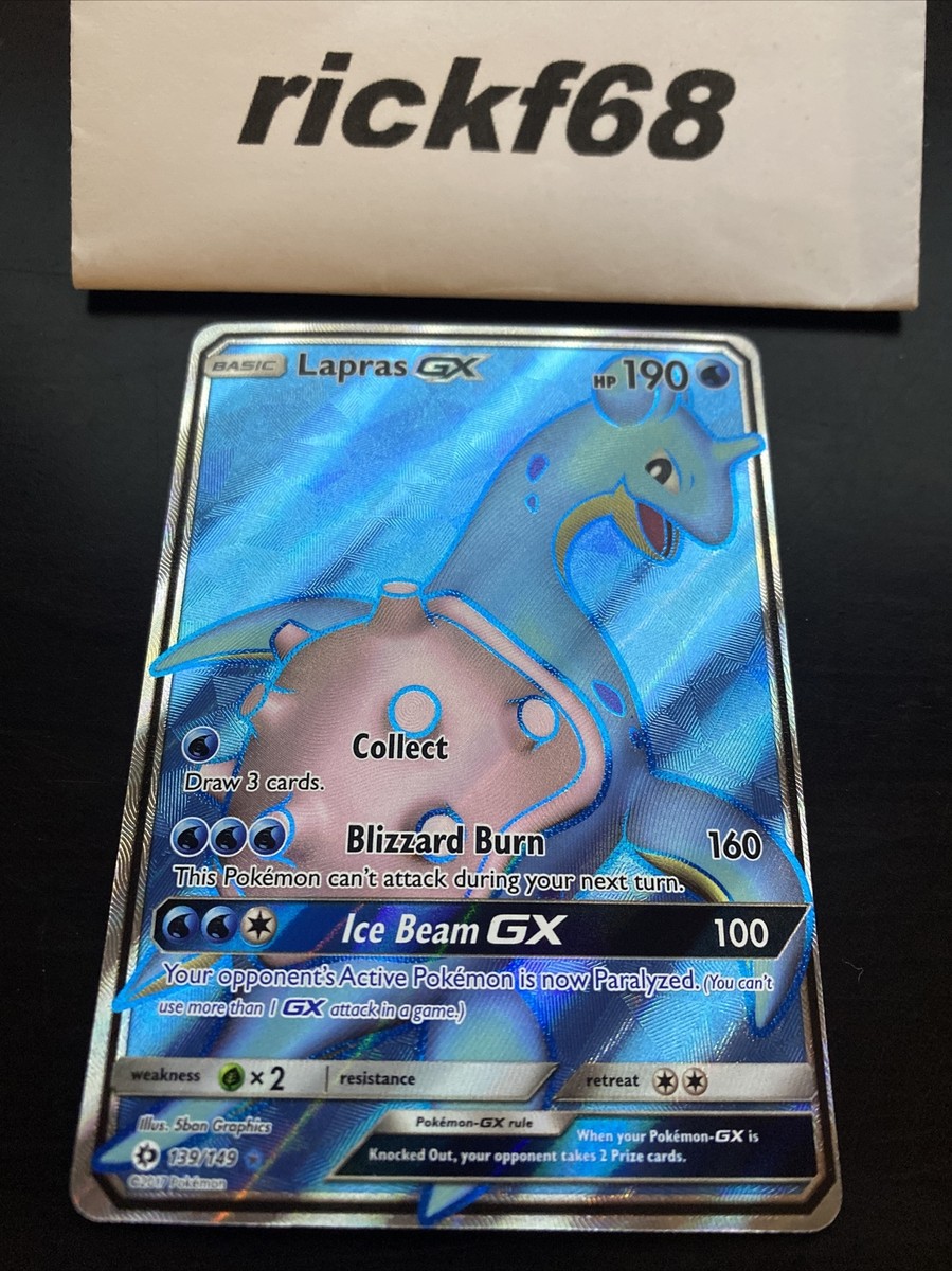 Pokemon Sun & Moon Lapras GX 139/149 Full Art Ultra Rare *Read