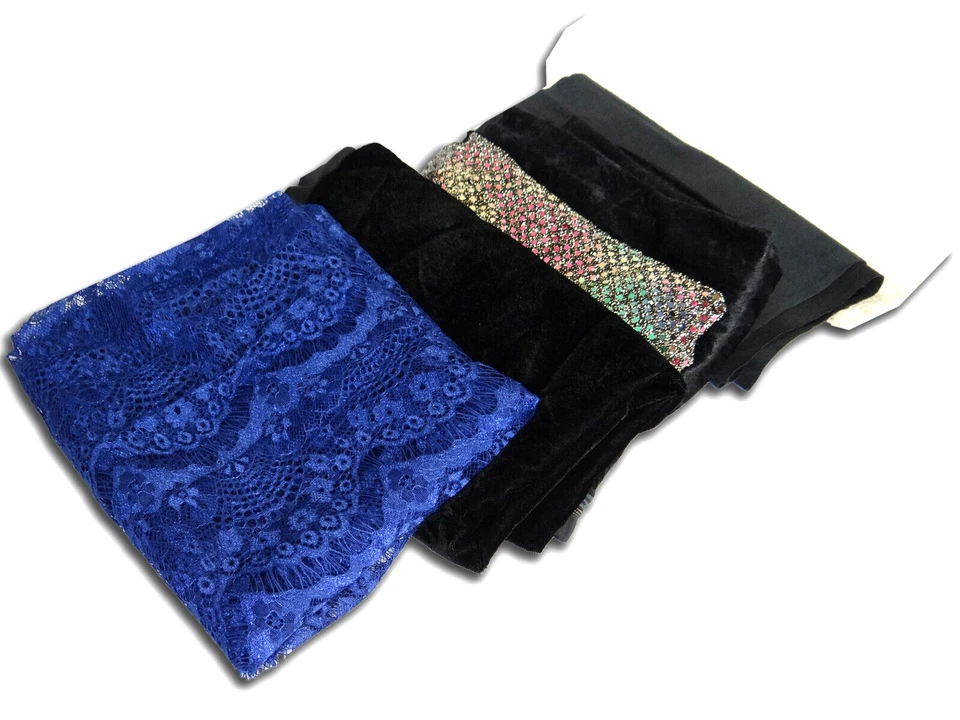 Lote de 6 Piezas Grandes Hobby Tela Patios Encaje Micro Gamuza Restos Artesanía Costura Foto 2 de 4