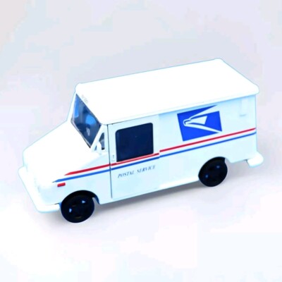 Postal Office USPS Truck Metal Diecast Pull Back Action doors opens Mail
