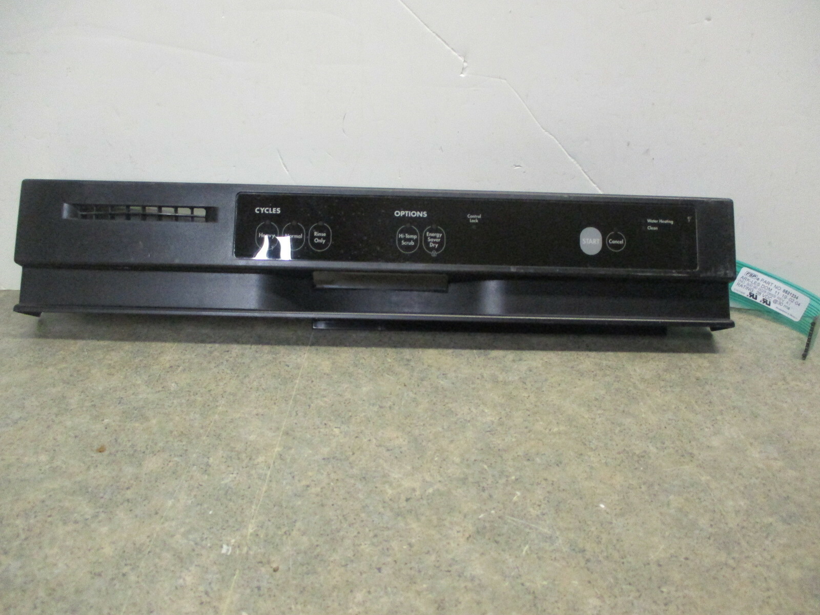 KITCHENAID DISHWASHER CONTROL PANEL PART # W10757829