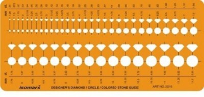 Isomars Jewelry Designing Template Diamond Gemstone Shape Drafting Stencil Scale