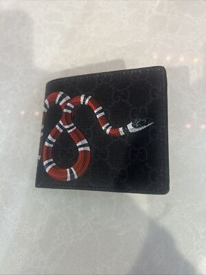 gucci black kingsnake wallet