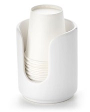 3 oz Original Ceramic Bathroom Cup Dispenser with 5 PLA Paper Cups