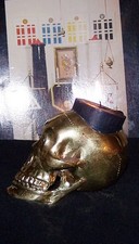 Occult Alter Brass Candle Skull Death Symbol Mori Secret Sign Spell Zodiac Spell