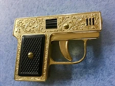 WIN COLT GAS LIGHTER MADE IN JAPAN GOLD  TONE VERY GOOD CONDITION UNTESTED .