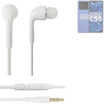 Earphones für POCO C55 in ear headset stereo Ohrstecker weiß