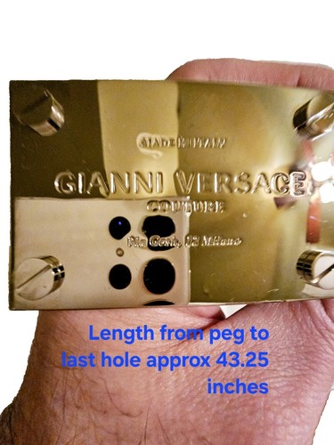Versace Black 100%Leather Gold Color Metal Logo Studs Decorated Belt US 28 IT 70 s-l400.jpg main image 4