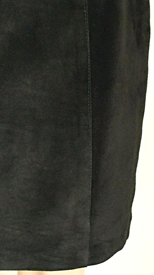 Falda lápiz vintage de gamuza negra Comint de los años 80, hasta la rodilla, talla 7/8 Foto 2 de 4