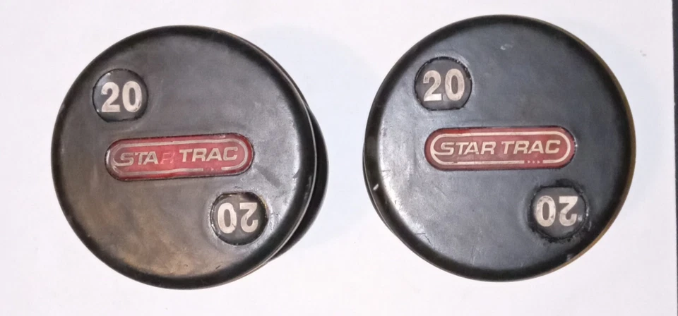 (2) 20 lb raro parachoques comercial mancuerna pesos 40 lb en total Foto 2 de 4