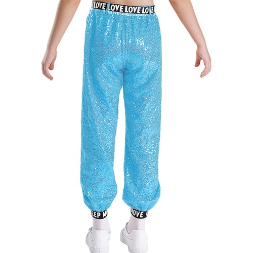 Kids Girls Trousers Hip Hop Leggings Elastic Waist Pants Birthday Dancewear - Picture 58 of 68