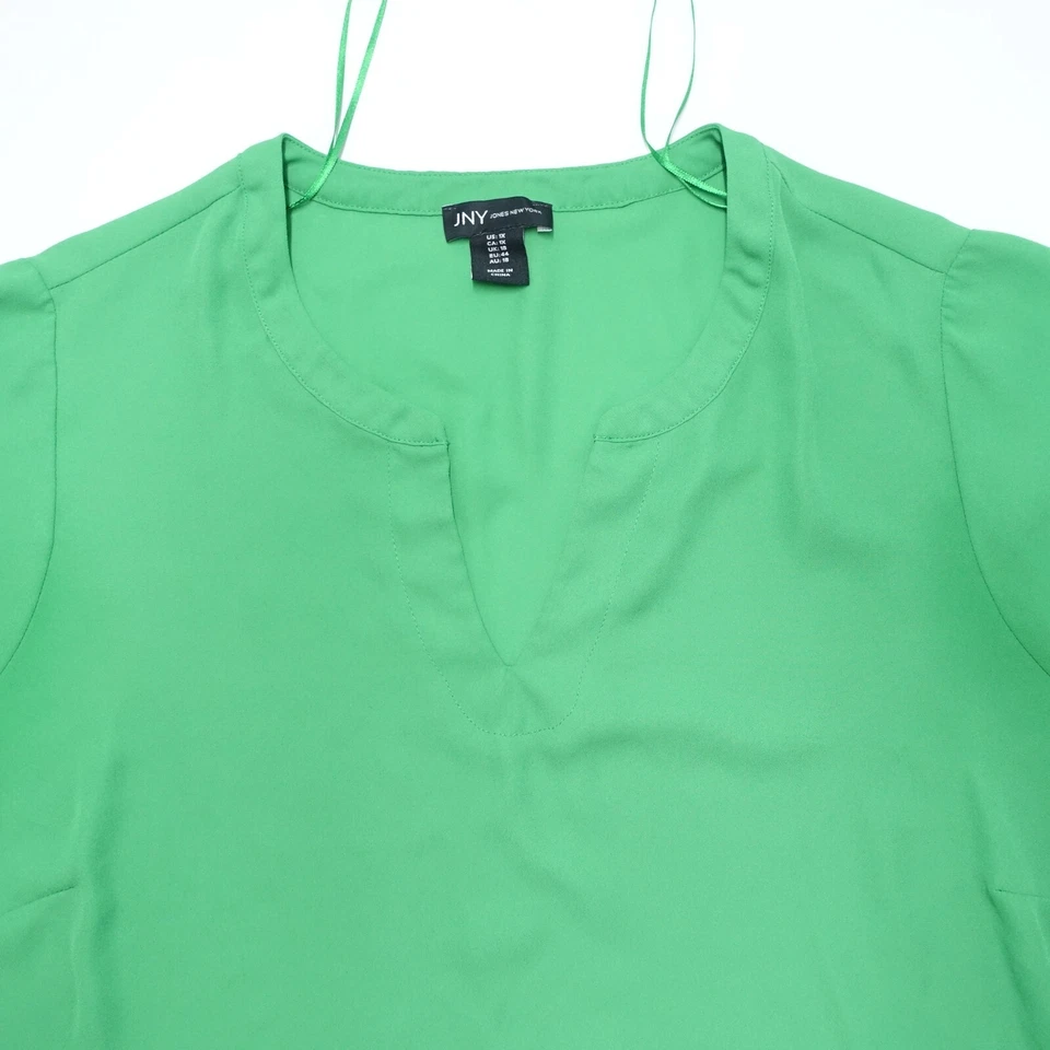 Pullover Jones New York Top Para Mujer 1X Verde Poliéster Cuello Muesca Manga Corta Foto 2 de 4