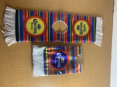 Lot of 4Corona Extra Beer Bottle Serapes Fabric Poncho Koozie. Brand New
