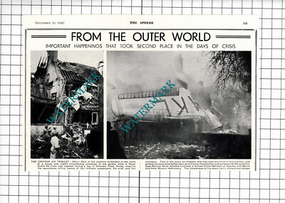 Hillcrest Road Purley Surrey Plane Crash Arvid Lindman -1936 News Clipping