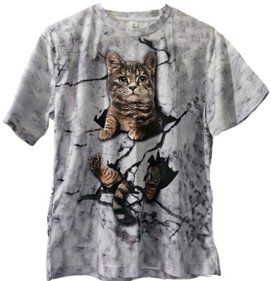 Womens Sm Fashion Printed Blouse Cat Stuck In The Wall Summer Casual T-shirt 3D