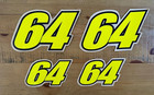 64 DECAL STICKER ROAD RACE MOTO GP MOTOGP RACE WINDOW DECAL BIG AND SMALL QTY 4