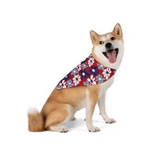 Blue and White Flowers Independence Day 4th of July Patriotic Bandana Dog  Cat