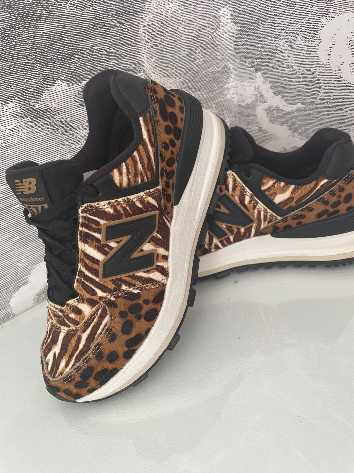 New Balance 574 platform, Animal Print, Leopard Size 5 eBay