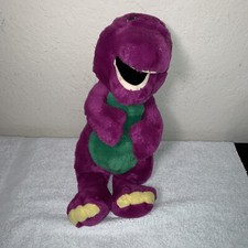 Vintage Barney Plush Stuffed Animal Purple Dinosaur 14  Barney  Friends 1992