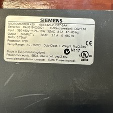 Siemens 6SE6420-2UD17-5AA1 Micromaster 420 Drive