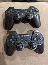 Lot of 2 Sony PlayStation DualShock 3 Wireless Controller - Black - Missing Grip