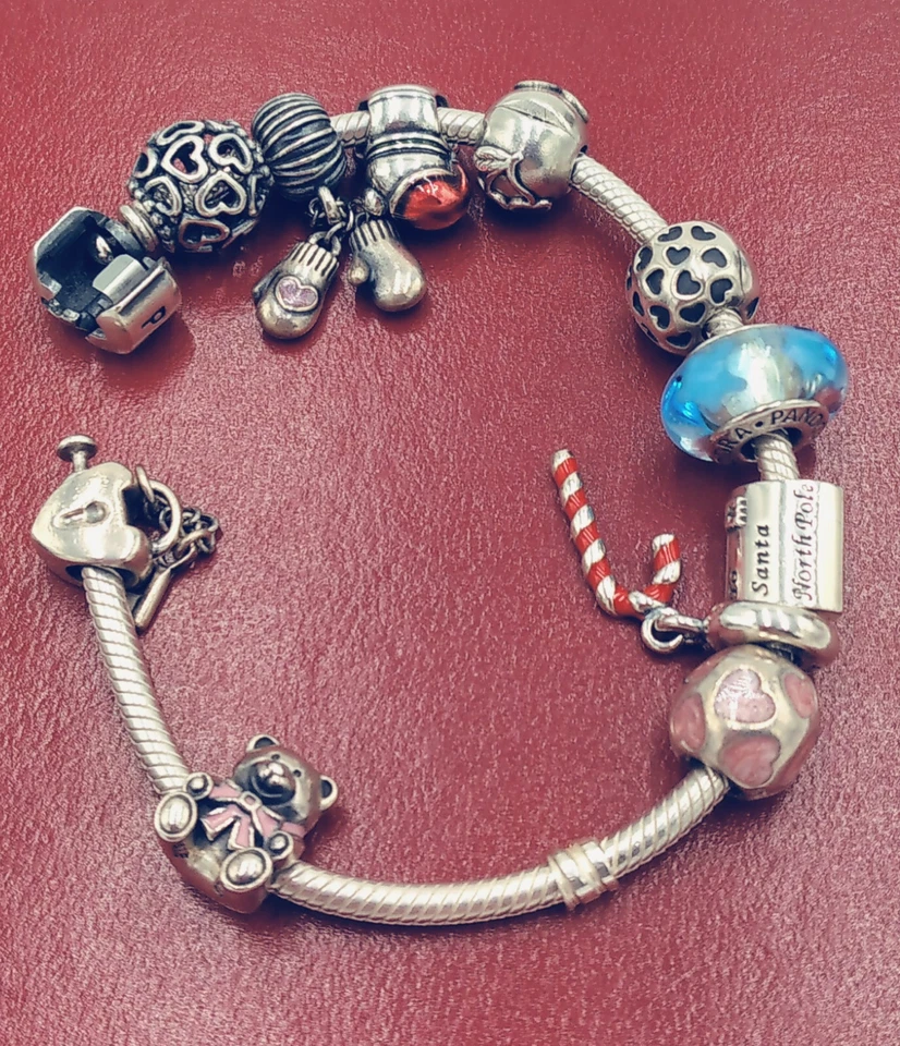 Pandora Armband mit 10 Charms aus 0,925 Sterlingsilber - Bild 4 von 4