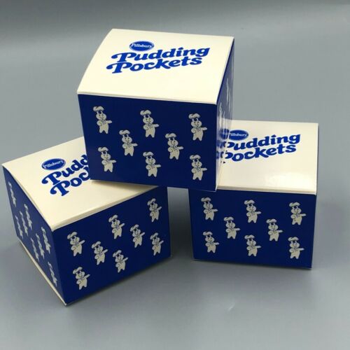 1984 PILLSBURY Poppin' poches à pudding fraîches DOUGHBOY BOÎTES À CUPCAKE farine à pâtisserie - Photo 1/6