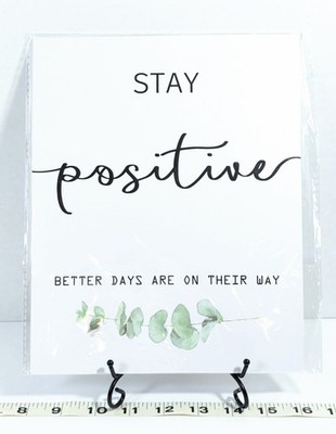 New 'Stay Positive' Inspirational Print Water Color Style Frameable Art, 8x10''