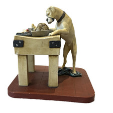 Boxer Dog Butcher Figurine h14cm C Williams Circa 1987 RARE