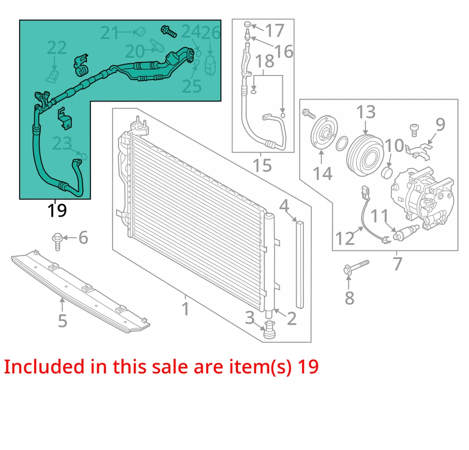 适用于 2014 2015 2016 起亚 SOUL 1.6 升交流吸盘液体管软管原始设备制造商 — 第 4/4 张图片