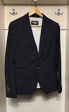 Dsquared2 London navy blue wool single-breasted fitted blazer jacket women's 42I