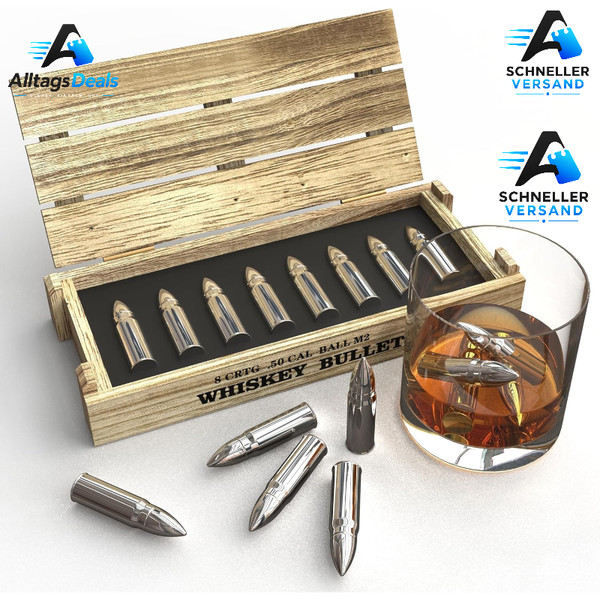 EiswüRfel Edelstahl Wiederverwendbar Whisky Steine 8 StüCk Geschenk FüR MäNner-image