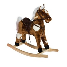 Qaba Kids Metal Plush Ride-On Rocking Horse Chair Toy DJYC
