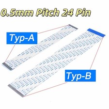 FPC/FFC Flachbandkabel Flat Kabel 0.5mm Pitch 24 Pin, Typ A/B,6cm-40cm L&auml;nge