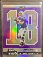 2020 Panini Playoff Behind The Numbers Purple Prizm Peyton Manning HOF k6j