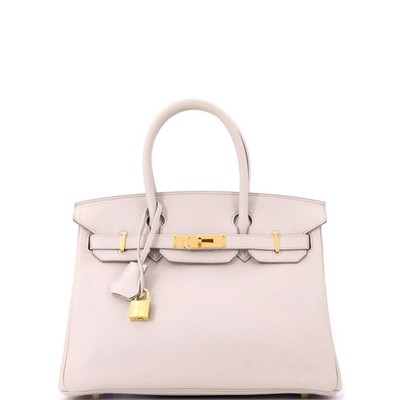 Hermes Birkin Handbag Light Togo with Gold Hardware 30