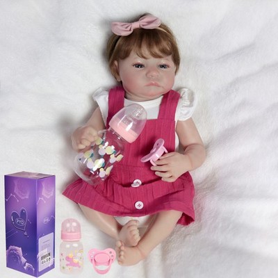 18'' Realistic Reborn Dolls Full Body Vinyl Silicone Newborn Baby Doll Waterproof