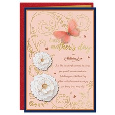 Mothers Day Card for Wife - 5.5"x8" 3D Flower Butterfly Mothers Day Card with En