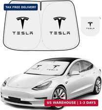 300T Sunshade for Tesla Model Y Model 3, Car Accessories 2026 for Tesla, Front W