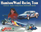 Harrison/Ward Racing Team Jasper Engines postcard hero card NHRA 1998