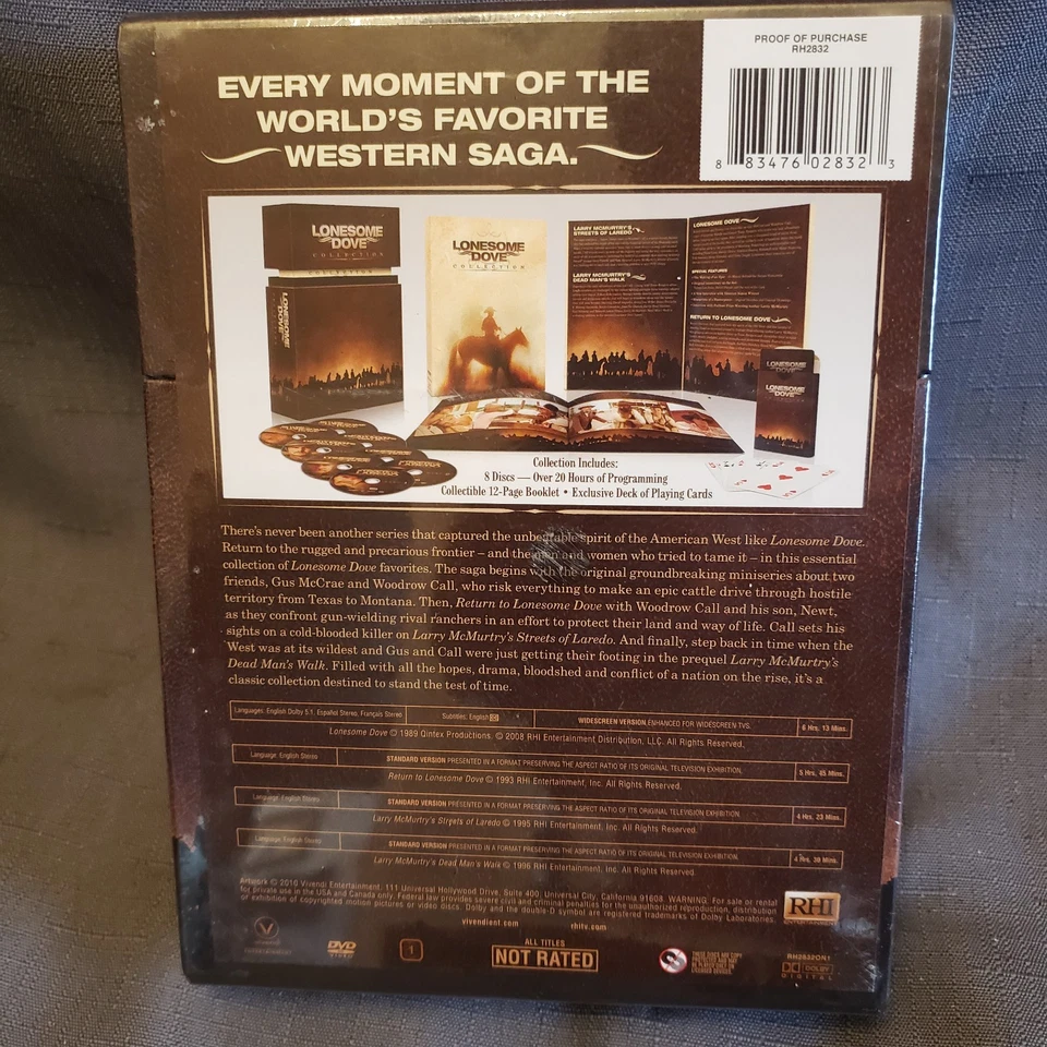 Lonesome Dove Collection Limited Edition Box Set w/Playing Cards Sealed NEW - Imagem 3 de 4