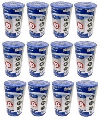 INTEX Pool Easy Set Filter Cartridge 12 Pack Type B | 29005E59905E