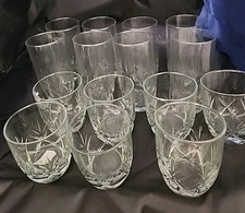 Anchor Hocking Lot Drinking Glasses clear! 7-12oz 8-17oz